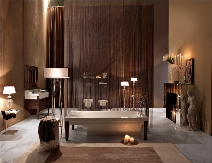 lavabo con coppia gambe in hemlock cod 3935, Specchio sospeso in frassino scuro cod 9181, vasca con gambe in frassino scuro cod 3950, lavabo con mobile e gambe in hemlock cod 9173