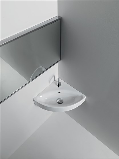 Lavabo 45 Angolo sospeso o appoggio monoforo cod 3541